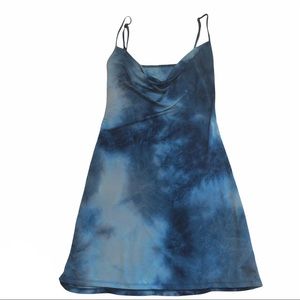Cowl neck tie dye/ watercolour patterned dress